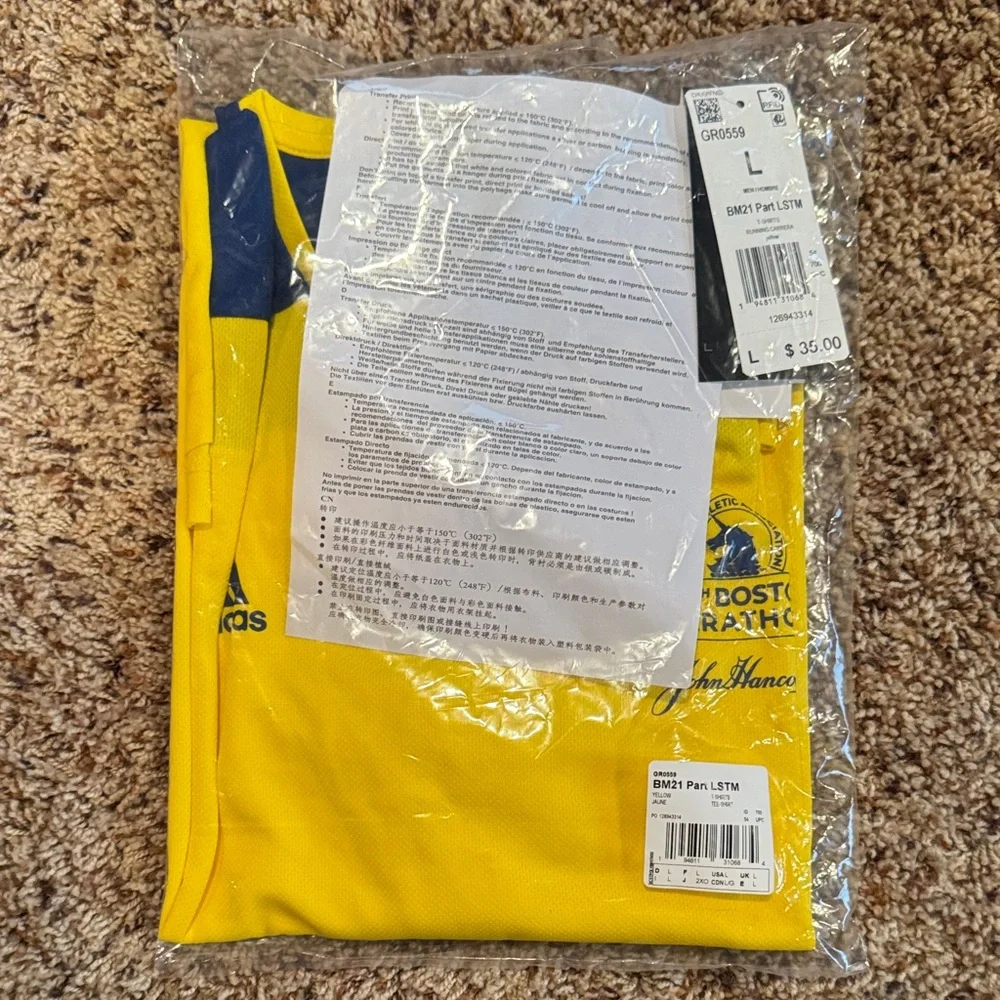 NIP Adidas Men’s Large 2021 Boston Marathon Long Sleeve - Picture 1 of 2